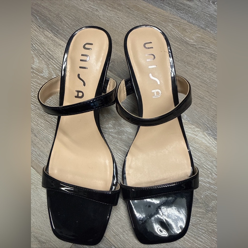 Unisa Slip On Cuban Heels Solid black 8.5M Women's